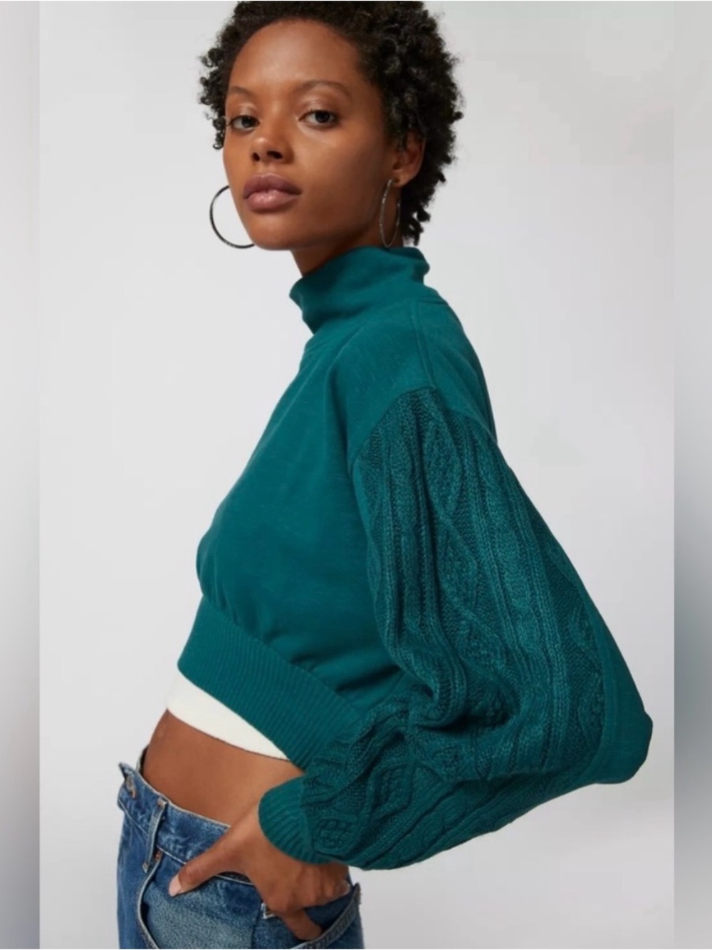 Urban Outfitters NWOT Trina Cable Knit Sweatshirt
